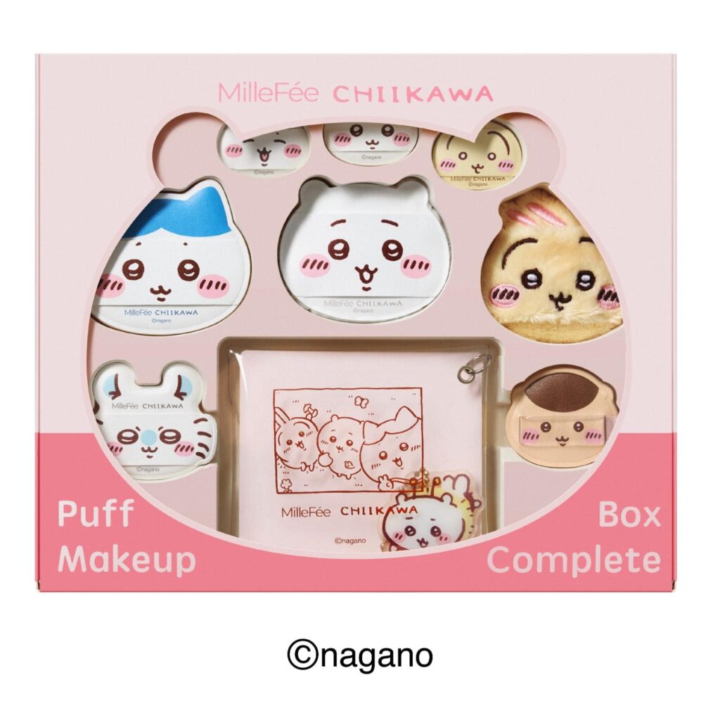 ミルフィー「ちいかわ」万能パフセット、ハチワレ＆うさぎたちの癒しフェイスデザイン